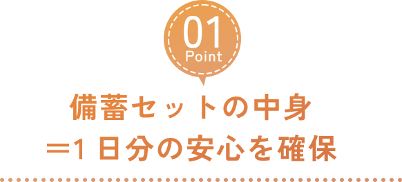 備蓄セットの中身＝翌朝までの安心を確保