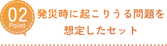 発災時に起こりうる問題を 想定したセット